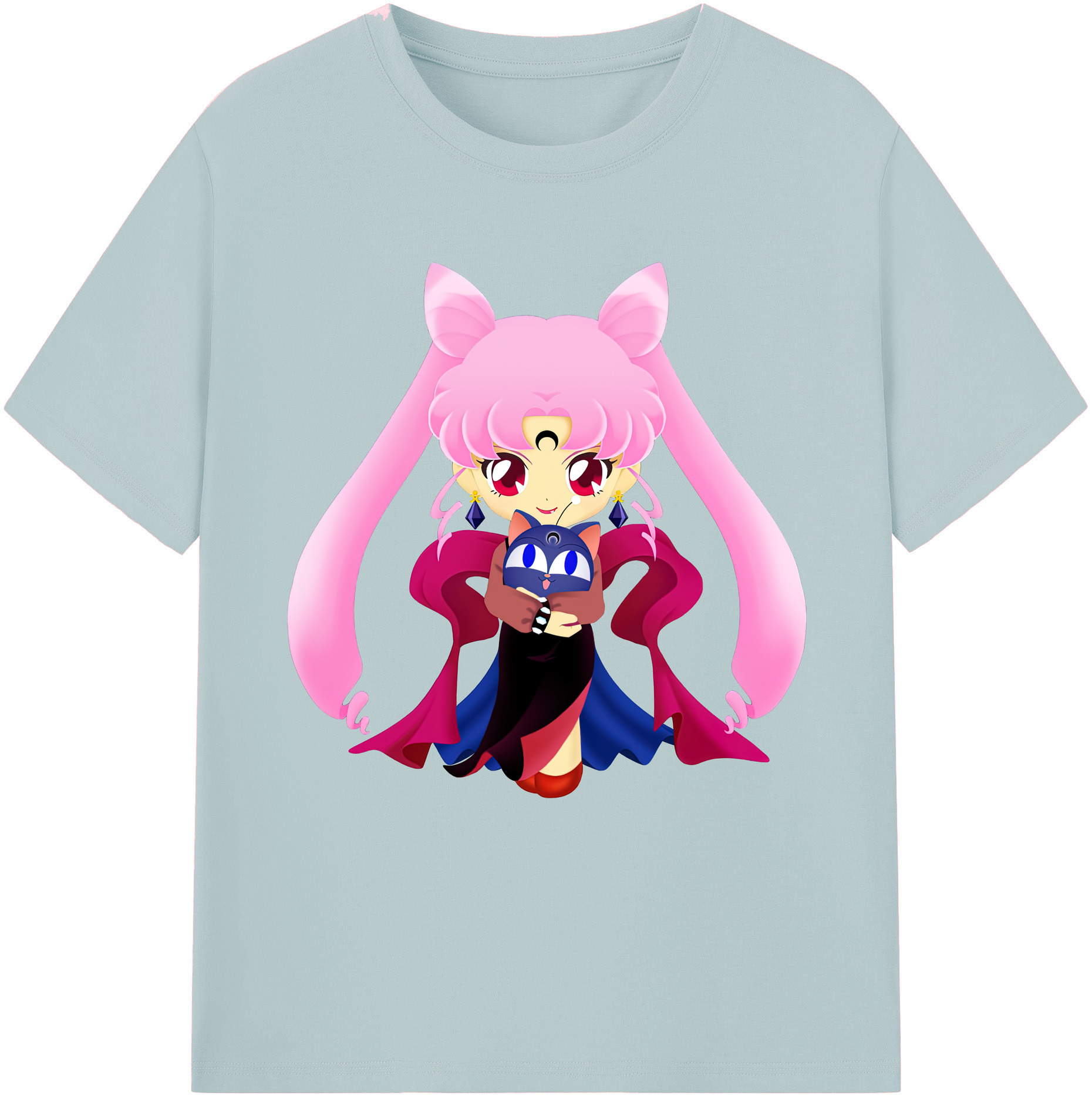 （画像用） 美少女戦士セーラームーン ちびうさ Sailor Moon Chibiusa Tsukino Usagi Small Lady Serenity 綿100％半袖Tシャツ（フロントプリント）